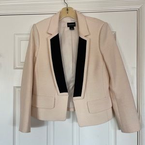Club Monaco Cropped Cream and Black Blazer Jacket, Size 8